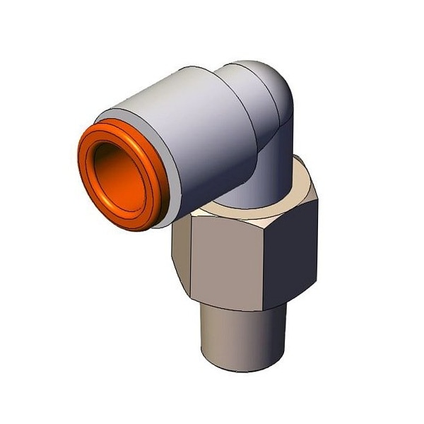 Smc Tube Elbow, Push to Connect Male Elbow, 1/4 in. Tubing, 1/8 in. NPT Tubing KQ2L07-34NS - main